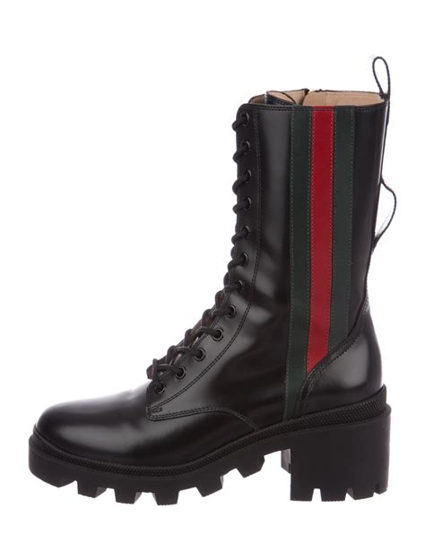 gucci white combat boots|high heel gucci boots.